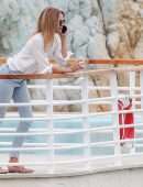 Kimberley Garner Braless Out in Antibes