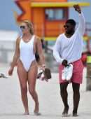 Lindsey Vonn in Swimsuit on the Beach in Miami