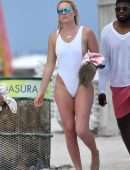 Lindsey Vonn in Swimsuit on the Beach in Miami