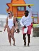 Lindsey Vonn in Swimsuit on the Beach in Miami