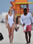 Lindsey Vonn in Swimsuit on the Beach in Miami