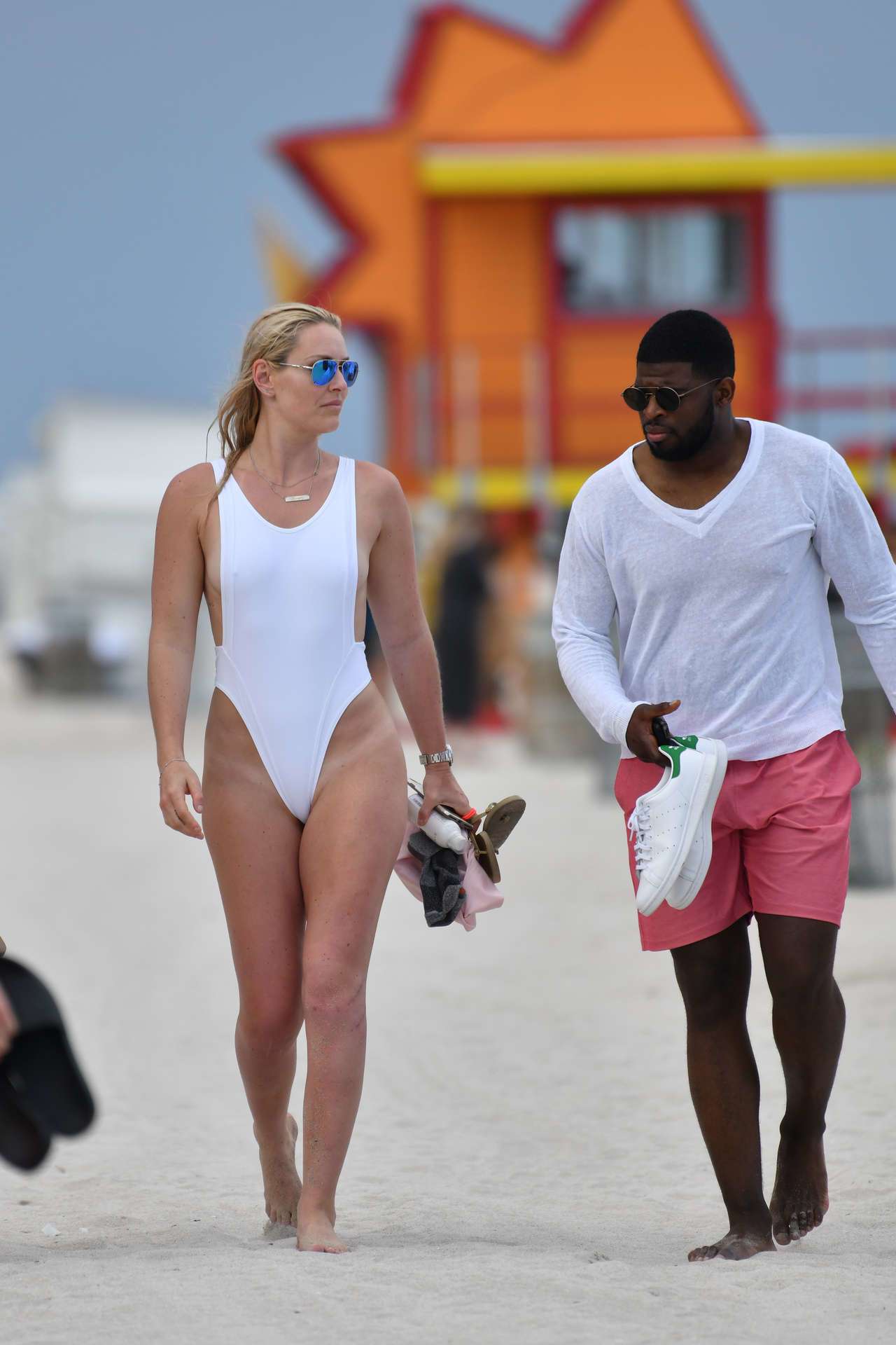 Lindsey Vonn in Swimsuit on the Beach in Miami