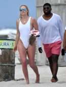 Lindsey Vonn in Swimsuit on the Beach in Miami