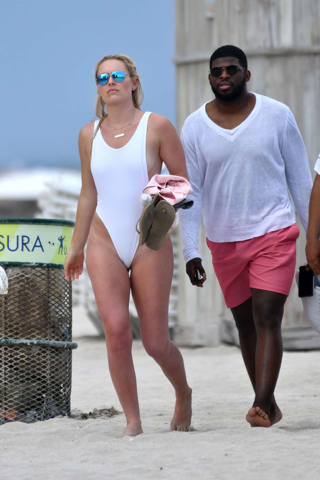 Lindsey Vonn in Swimsuit on the Beach in Miami