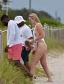 Lindsey Vonn in Swimsuit on the Beach in Miami