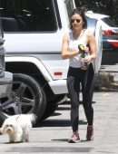 Lucy Hale Walking her Dog Elvis Out in Hollywood Hills