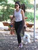 Lucy Hale Walking her Dog Elvis Out in Hollywood Hills