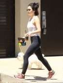 Lucy Hale Walking her Dog Elvis Out in Hollywood Hills