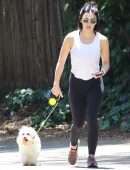 Lucy Hale Walking her Dog Elvis Out in Hollywood Hills