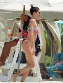 Melissa Satta in Bikini at a Beach in Dubai