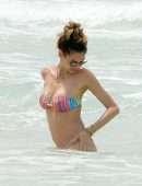 Melissa Satta in Bikini at a Beach in Dubai