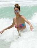 Melissa Satta in Bikini at a Beach in Dubai