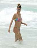 Melissa Satta in Bikini at a Beach in Dubai