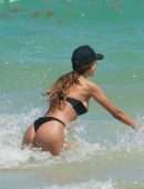 Patricia Contreras Wardrobe Malfunction at the Beach in Miami