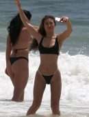 Stefanie Knight – Black Thong Bikini at the Beach in Tulum