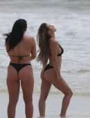 Stefanie Knight – Black Thong Bikini at the Beach in Tulum