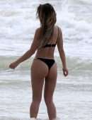 Stefanie Knight – Black Thong Bikini at the Beach in Tulum