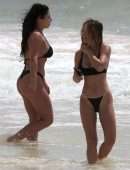 Stefanie Knight – Black Thong Bikini at the Beach in Tulum