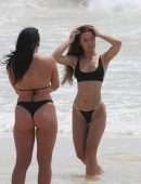 Stefanie Knight – Black Thong Bikini at the Beach in Tulum