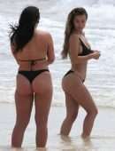 Stefanie Knight – Black Thong Bikini at the Beach in Tulum