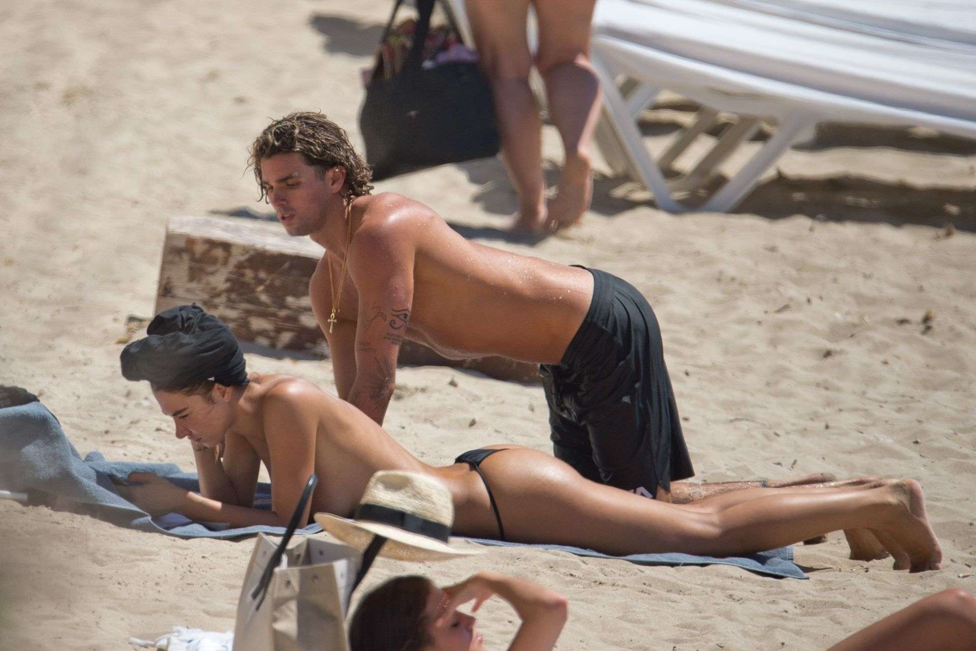 Valentina Fradegrada at the Beach in Ibiza