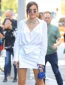 Bella Thorne Leggy In White Dress, Out in New York