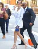 Bella Thorne Leggy In White Dress, Out in New York