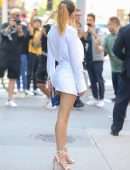 Bella Thorne Leggy In White Dress, Out in New York