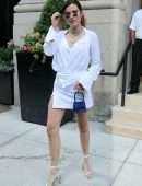 Bella Thorne Leggy In White Dress, Out in New York