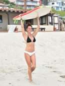 Brooke Burke Booty in Bikini at the Beach in Malibu