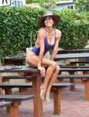 Brooke Burke Booty in Swimsuit at the Beach in Malibu