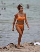 Cathy Hummels in Bikini On the Beach in Miami
