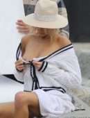 Charlotte McKinney Wardrobe Malfunction at a Beach in Los Angeles