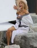 Charlotte McKinney Wardrobe Malfunction at a Beach in Los Angeles