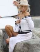 Charlotte McKinney Wardrobe Malfunction at a Beach in Los Angeles