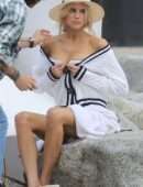Charlotte McKinney Wardrobe Malfunction at a Beach in Los Angeles