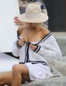 Charlotte McKinney Wardrobe Malfunction at a Beach in Los Angeles