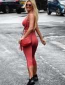 Christine McGuinness Outside a Gym in Cheshire