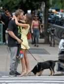 Emily Ratajkowski Wearing a Yellow Dress in NYC