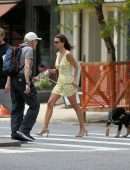 Emily Ratajkowski Wearing a Yellow Dress in NYC