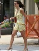 Emily Ratajkowski Wearing a Yellow Dress in NYC
