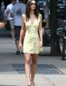 Emily Ratajkowski Wearing a Yellow Dress in NYC