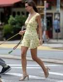 Emily Ratajkowski Wearing a Yellow Dress in NYC