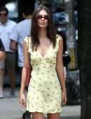 Emily Ratajkowski Wearing a Yellow Dress in NYC