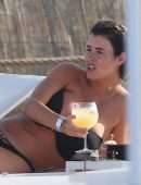 Helen Wood in Bikini on Holiday at a Beach Club in Ibiza
