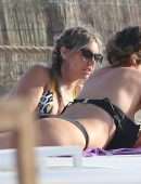 Helen Wood in Bikini on Holiday at a Beach Club in Ibiza
