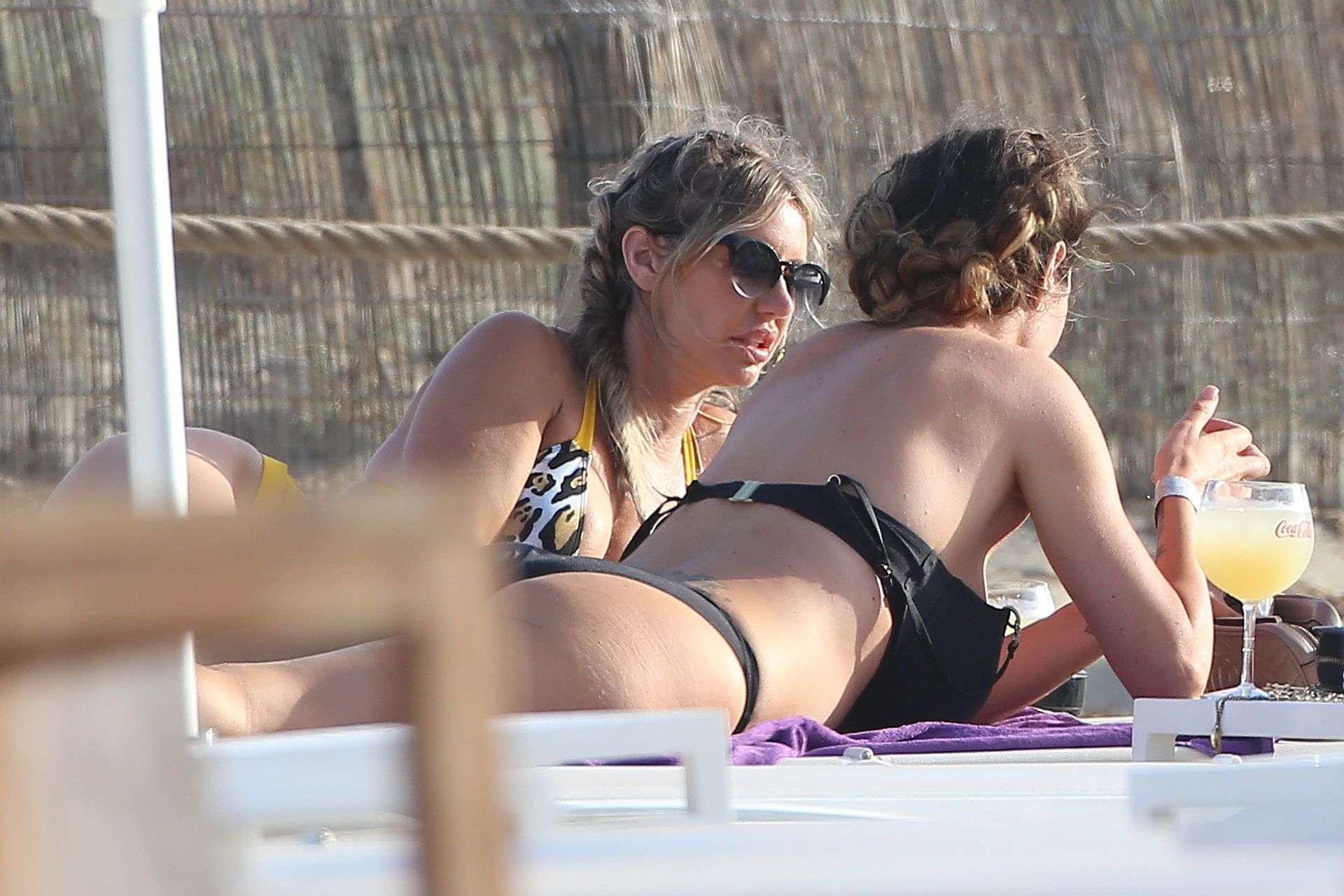Helen Wood in Bikini on Holiday at a Beach Club in Ibiza