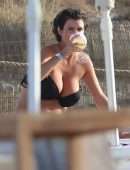 Helen Wood in Bikini on Holiday at a Beach Club in Ibiza