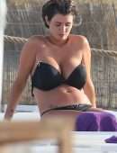 Helen Wood in Bikini on Holiday at a Beach Club in Ibiza