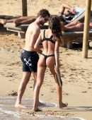 Izabel Goulart in Bikini on the Beach in Mykonos